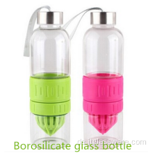 2016 neue produkte glas wasserflasche mit stroh